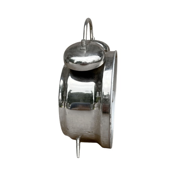 Image 1 of Silver metal mechanical alarm clock Anker, Germany, 1970s.