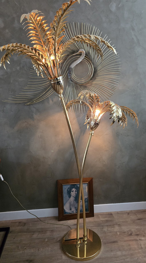 Vintage Palm Tree Lamp 1980s/90s Style Maison Jansen