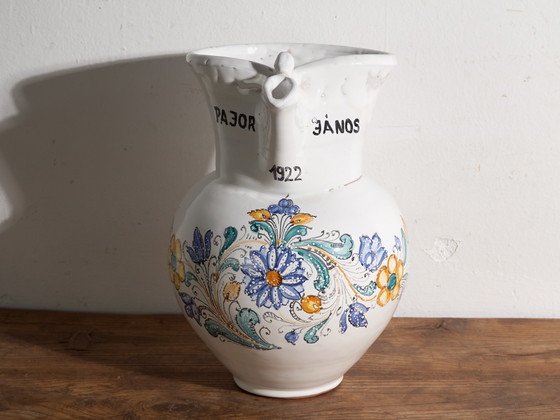 Brocca in ceramica smaltata antica, Impero Austro-Ungarico, Anno 1922, Stoviglie, Nero (foto 5 di 11)