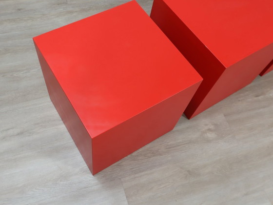 Image 1 of Set di 3 sgabelli / tavolini in vetroresina del 1960