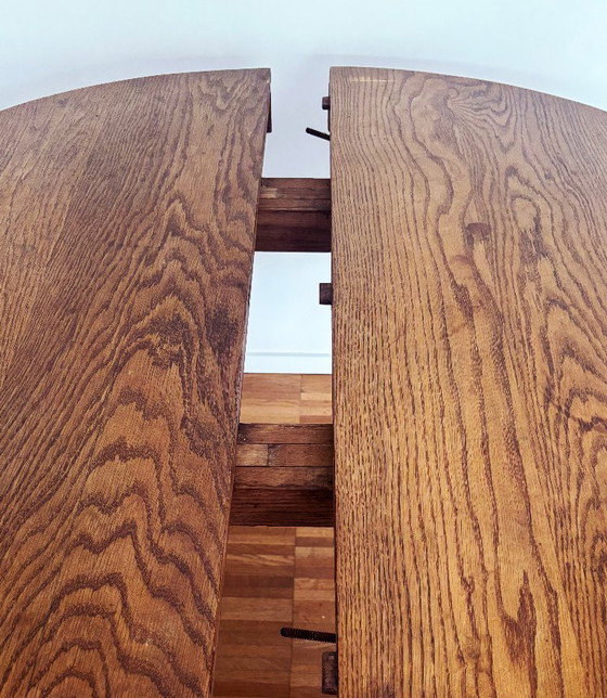 Vintage round table, oak, extendable – Dining tables, Wood (photo 9 of 11)