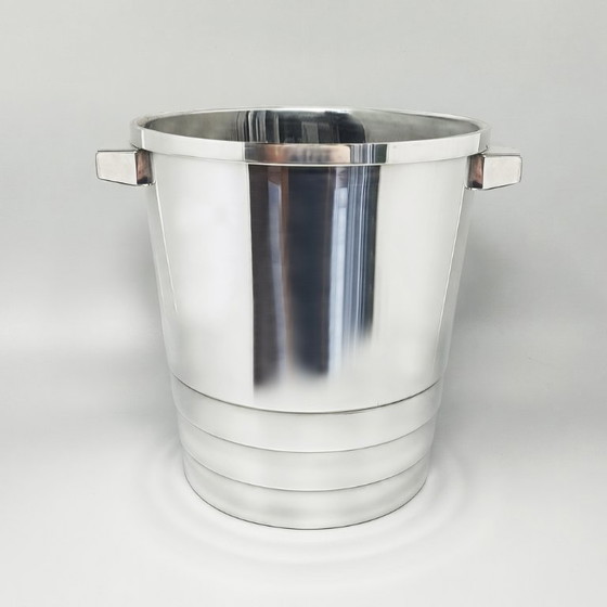 Art Deco Silver-Plated Champagne Bucket by Luc Lanel for Christofle Gallia Collection, France, 1930 (photo 2 of 9)