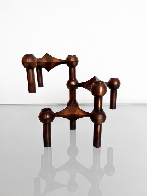 Set of three vintage Nagel Stoff stacking candleholder