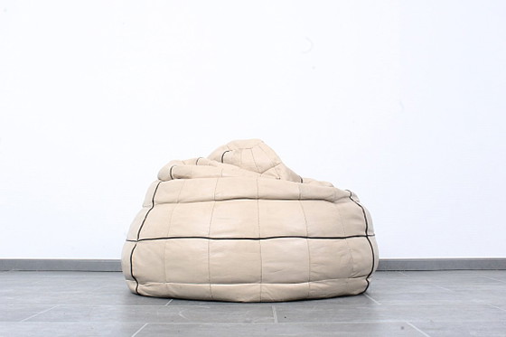 Image 1 of Vintage leather patchwork beanbag from the 1980s