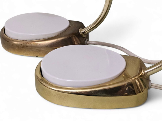 Image 1 of Pair of touch-sensitive bedside lamps / table lamps by Marianne Brandt, Bauhaus