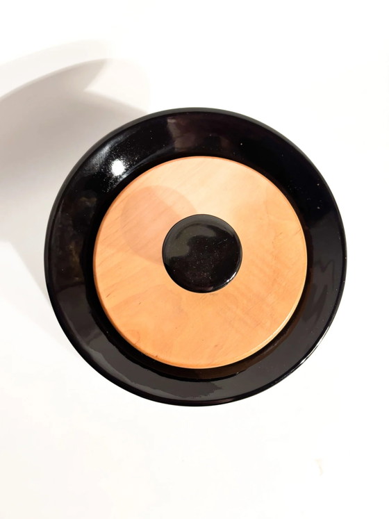 Rometti 1960s Black Ceramic and Wood Cookie Jar – Vases (photo 5 of 8)