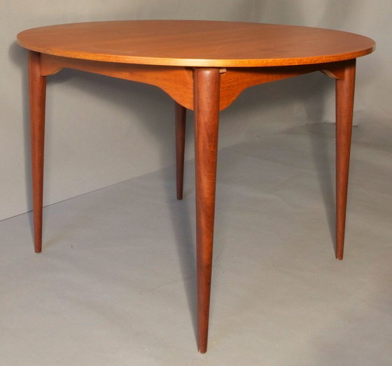 Image 1 of Italian Circular Teak Extendable Dining Table, 1960s