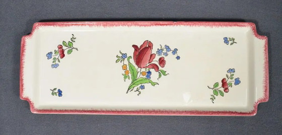 Service de Dessert et de Présentation en Faïence Florale Gien France “Lorraine” des Années 1950, 8 Pièces (photo 9 of 16)
