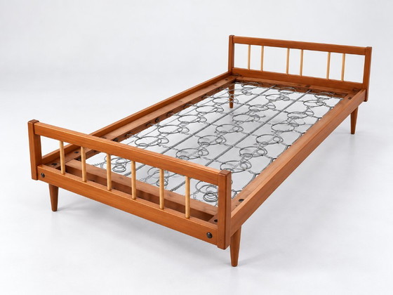 Vintage design daybed from the 1960s (2 pieces in stock), Sofa beds, Wood, Brown (photo 4 of 13)