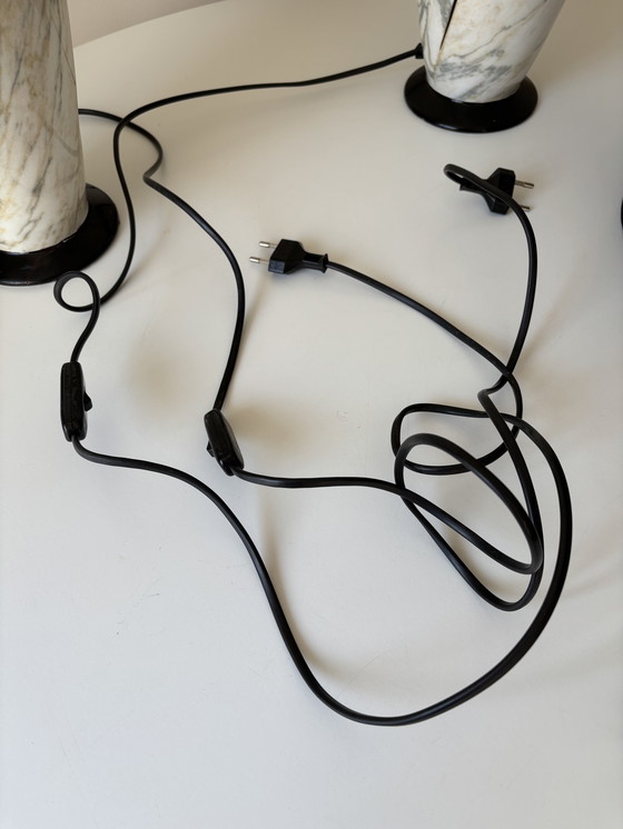 Image 1 of Italian Design Lamps Marble Look 1980s