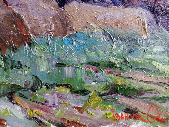 Dipinto a olio originale Campagna Campo Pagliai Si sta facendo buio – Dipinti e disegni, Tela (photo 8 of 11)