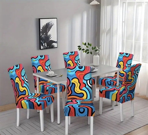6 x chaises de salle à manger Happy Colurful mix design