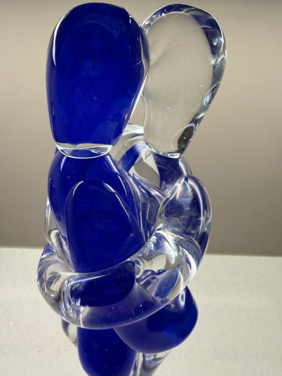 Grote Murano glazen sculptuur “Lovers / Amanti” – blauw & helder – 41,7 cm – Decoratieve objecten, Glass (photo 11 of 15)