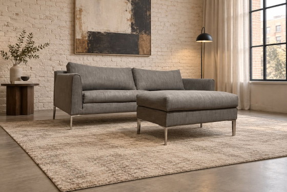NOUVEAU Design on Stock Heelz Canapé 3 places + Pouf + GARANTIE, Canapés 3 places, Autre, Métal, Gris, Modern (photo 2 sur 9)