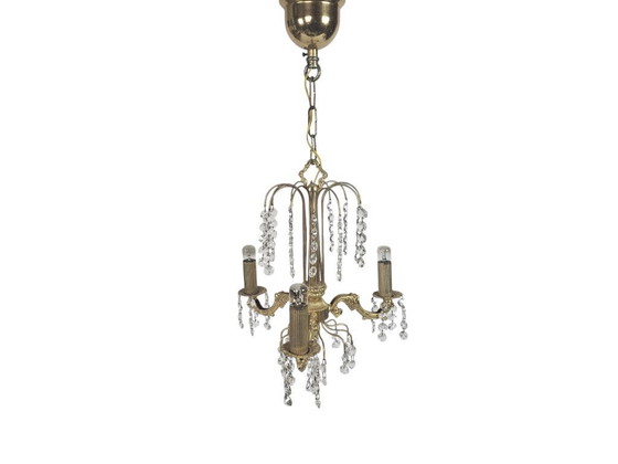 Image 1 of Lampadario - Stile Impero - 'Cascata' - ottone - terzo quarto del XX secolo