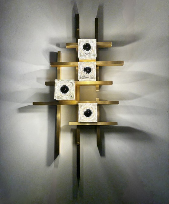 Image 1 of Große Wandleuchte • Gaetano Sciolari • Murano • Weltraumzeitalter • 1970