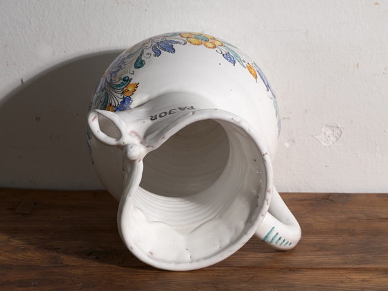Brocca in ceramica smaltata antica, Impero Austro-Ungarico, Anno 1922, Stoviglie, Nero (foto 10 di 11)