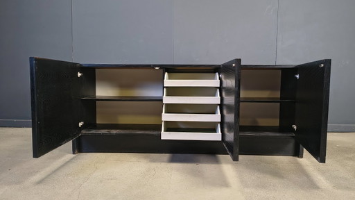 Black brutalist sideboard, 1970s 