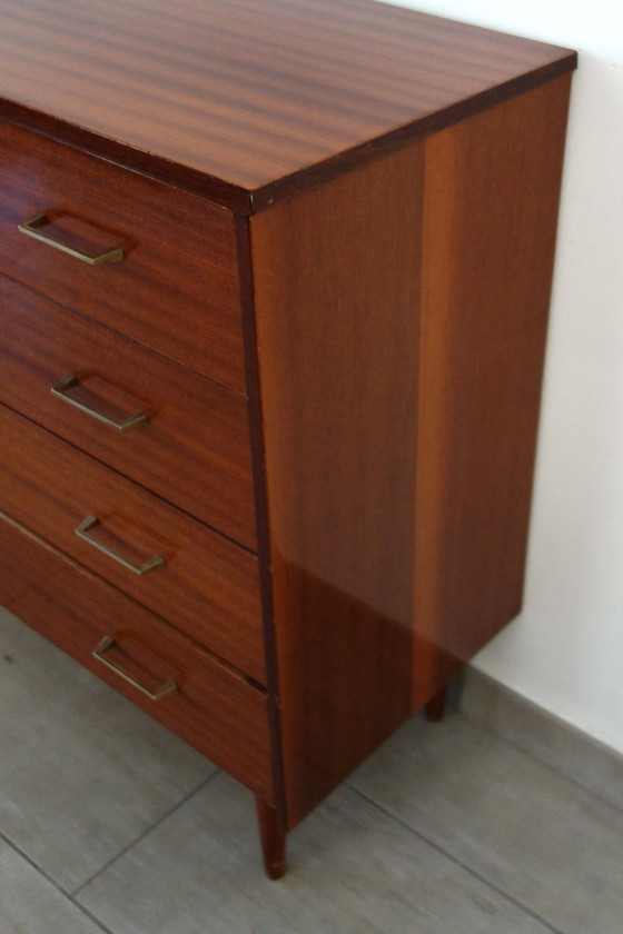 Image 1 of Vintage houten ladekast met 4 lades