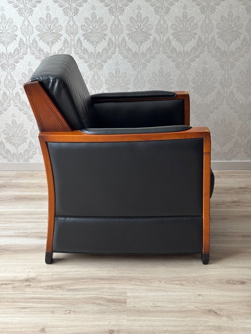 Fauteuil Schuitema Art Deco (Decoforma) - Meuble design vintage en bon état, Warm brown/black