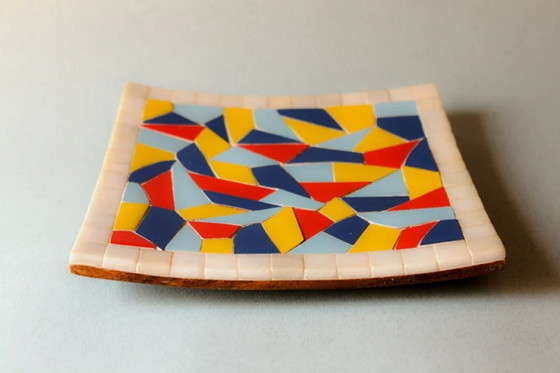 Image 1 of Dekoratives Tablett aus Mosaik. Aschenbecher. Dekorativer Teller. Mehrzweckbehälter. Neu.
