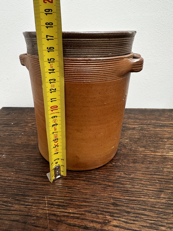 Image 1 of Antica pentola in gres - H 17 cm - arredamento vintage