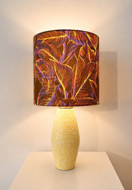 Image 1 of Scheurich table lamp from the 1950s. Upcycled, new shade, cordless.