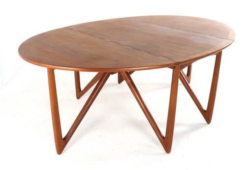 Kurt Østervig pour Jason møbler table de salle à manger ovale teck vintage