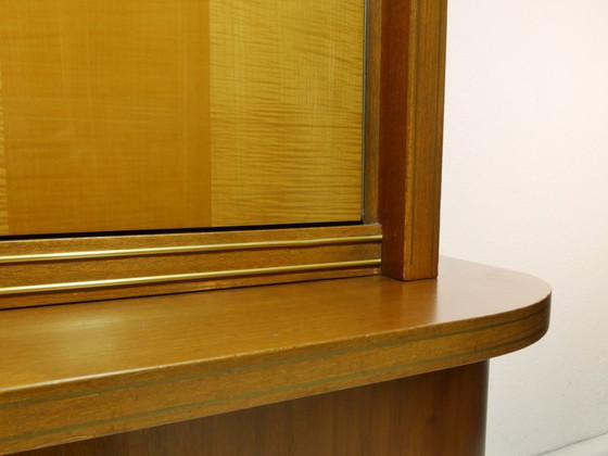 Image 1 of Vintage Wohnzimmerschrank 60er Jahre, Cocktailschrank Hausbar, Vitrine mit Glasschiebetüren, Mid Century Highboard, Deutschland