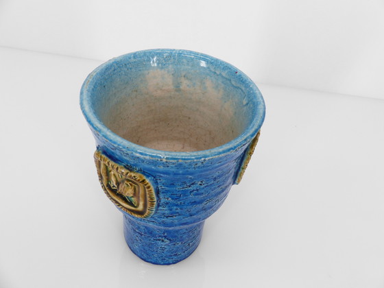 Image 1 of Vase mug en céramique Rimini Blu par Aldo Londi pour Bitossi Italie 1970