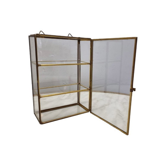 Image 1 of Hollywood Regency brass display cabinet