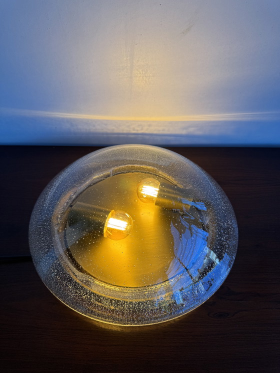 Image 1 of Vintage Bubble Glas Inbouwlamp - Mid Century Ruimte Tijdperk Stijl