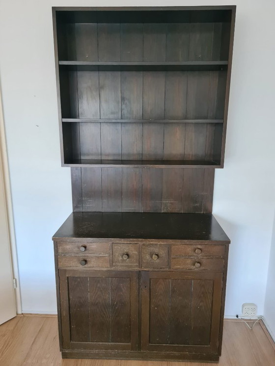 Image 1 of Vintage con tavolo da pranzo rotondo e credenza abbinata