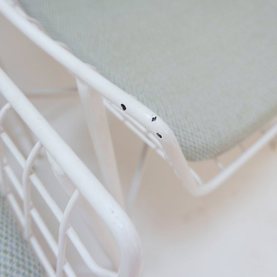 Image 1 of Set van 8 moderne witgelakte stalen fauteuils