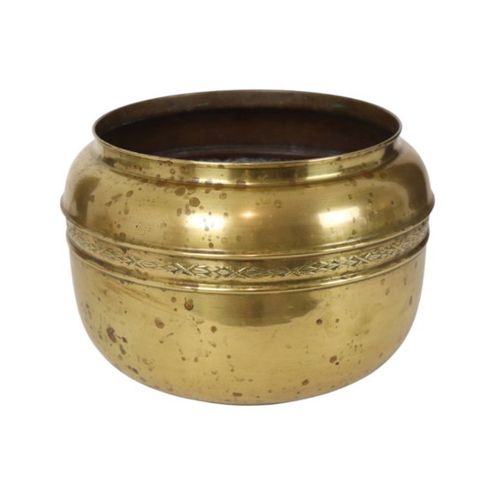 Großer Blumentopf aus Messing, Repoussé Frankreich, 25 cm – Pflanzkübel, Brass (photo 8 of 15)