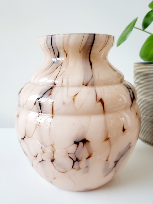 Art Deco Opaline Glass Vase, Verreries de Scailmont, Henri Heemskerk, Belgium