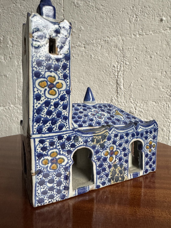 Image 1 of Antique Moroccan ceramic inkwell for illuminators