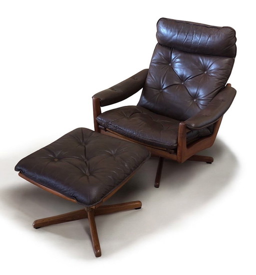 SöDa Galvano Lied Mobler Noorwegen Loungestoel + Ottoman Vintage Teakhout
