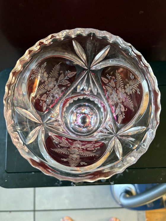 Elegant vintage crystal vase, 21 centimeters (photo 5 of 6)