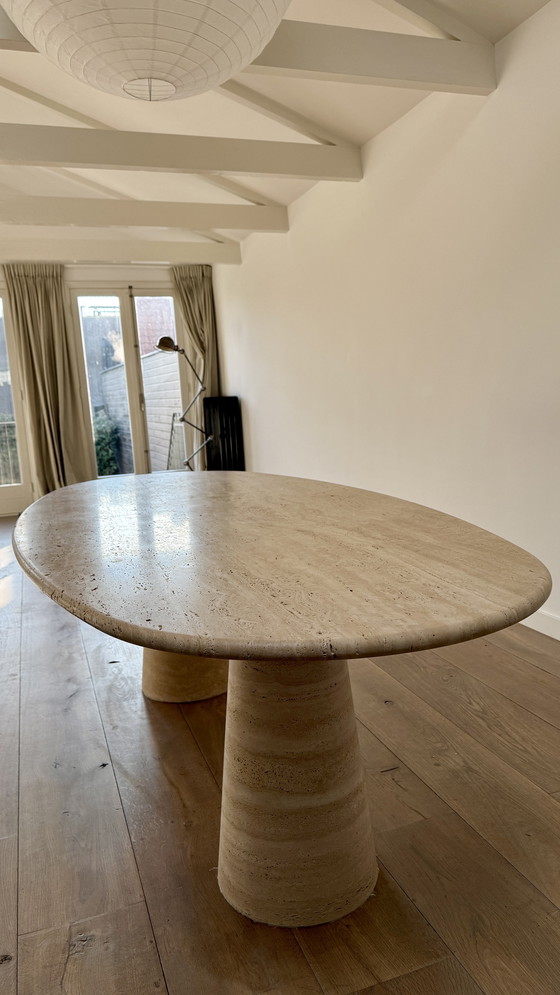 Image 1 of Table de salle à manger en travertin pour l'intérieur et l'extérieur