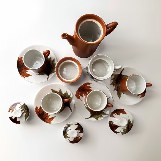 Image 1 of Set Espresso Italien Vintage par Oven King - Elégance Mid Century peinte à la main