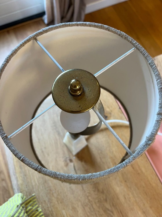 Lampe de Table Vintage Base Marbre Abat-jour Lin – Marble, Textile (photo 4 of 5)