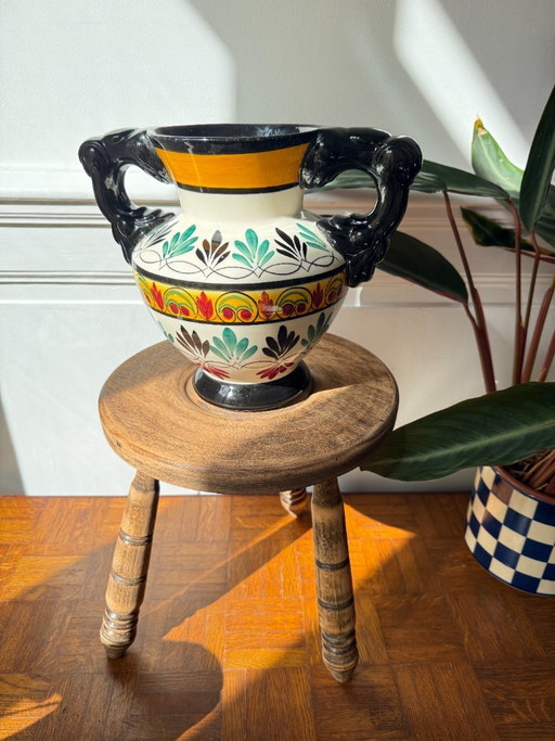 Quimper Keramikvase – handbemalte Dekoration