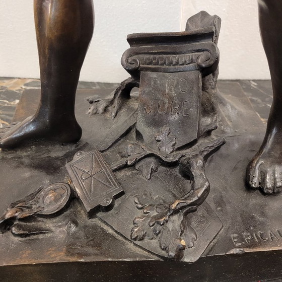 Image 1 of Sculpture “Gallic Warrior”, bronze, signed E. Picault, 19th century – France
