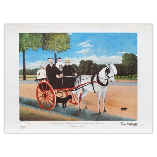 Le Douanier Rousseau Lithographie La Carriole Du Père Junier 1990 – lithos zeefdrukken, Paper (photo 2 of 5)