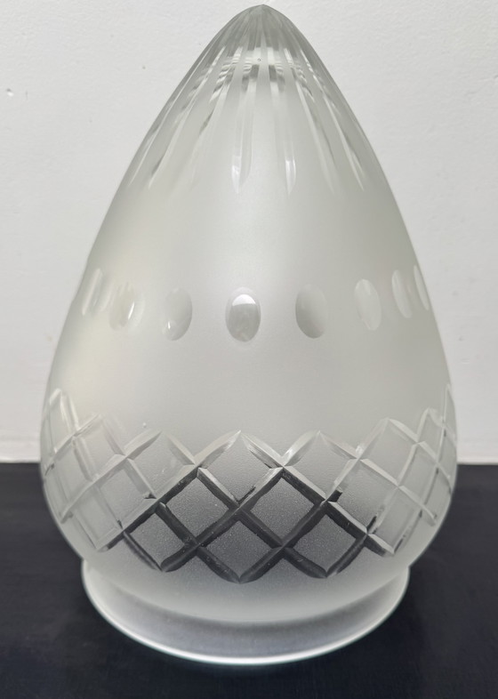 Image 1 of Lámpara de techo Art Déco – Modelo "Huevo" con cristal tallado