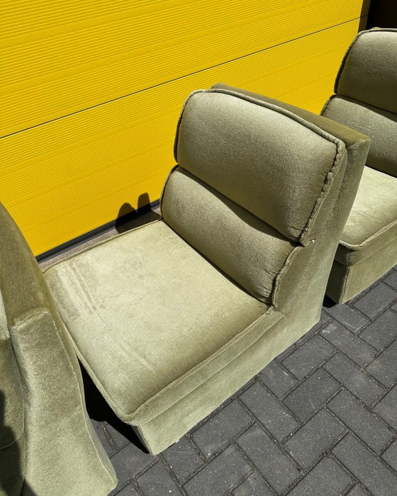 Vintage green Modular sofas – 70s German velour – Velvet (photo 11 of 15)