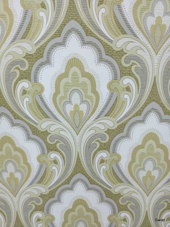 14302 Carta da Parati Barocca Classica Verde Oliva Accento Oro – Decorazioni murali, Paper (photo 2 of 7)