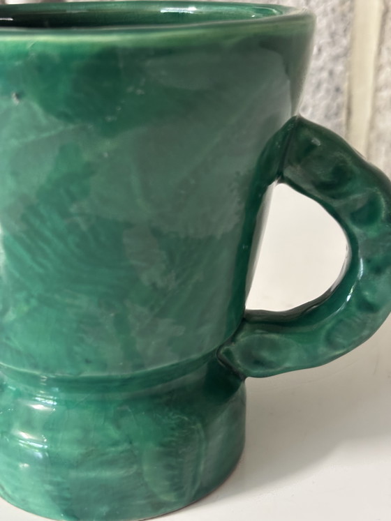 Image 1 of Vase with double handles signed Jean Aubry Vallauris