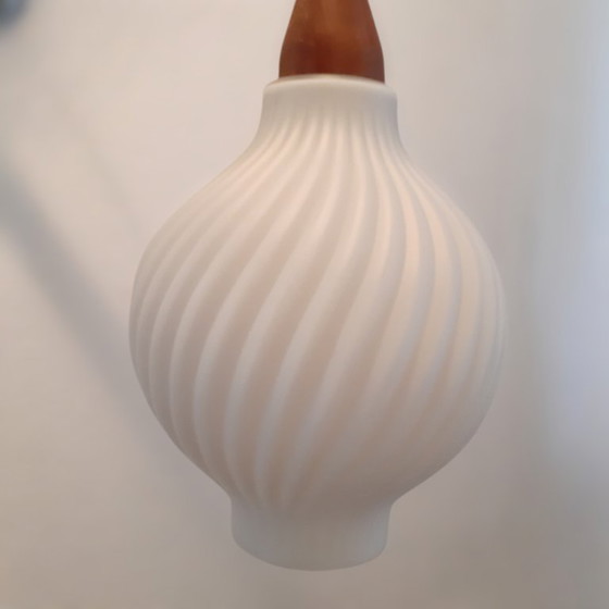 Image 1 of Mid-century Danish design wall lamp in teak and frosted glass